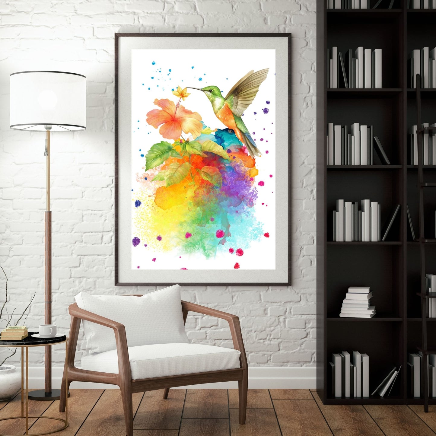 Vibrant Humming Bird Art Poster