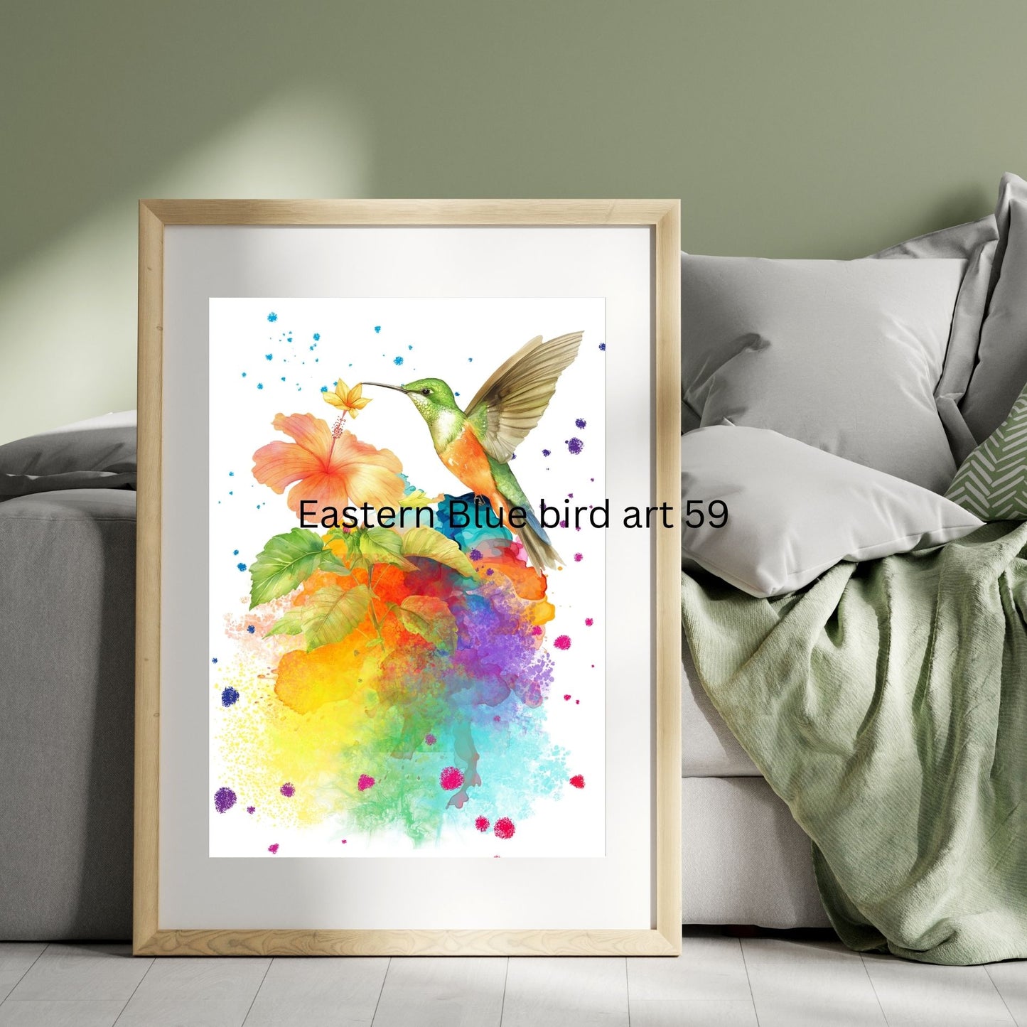 Vibrant Humming Bird Art Poster
