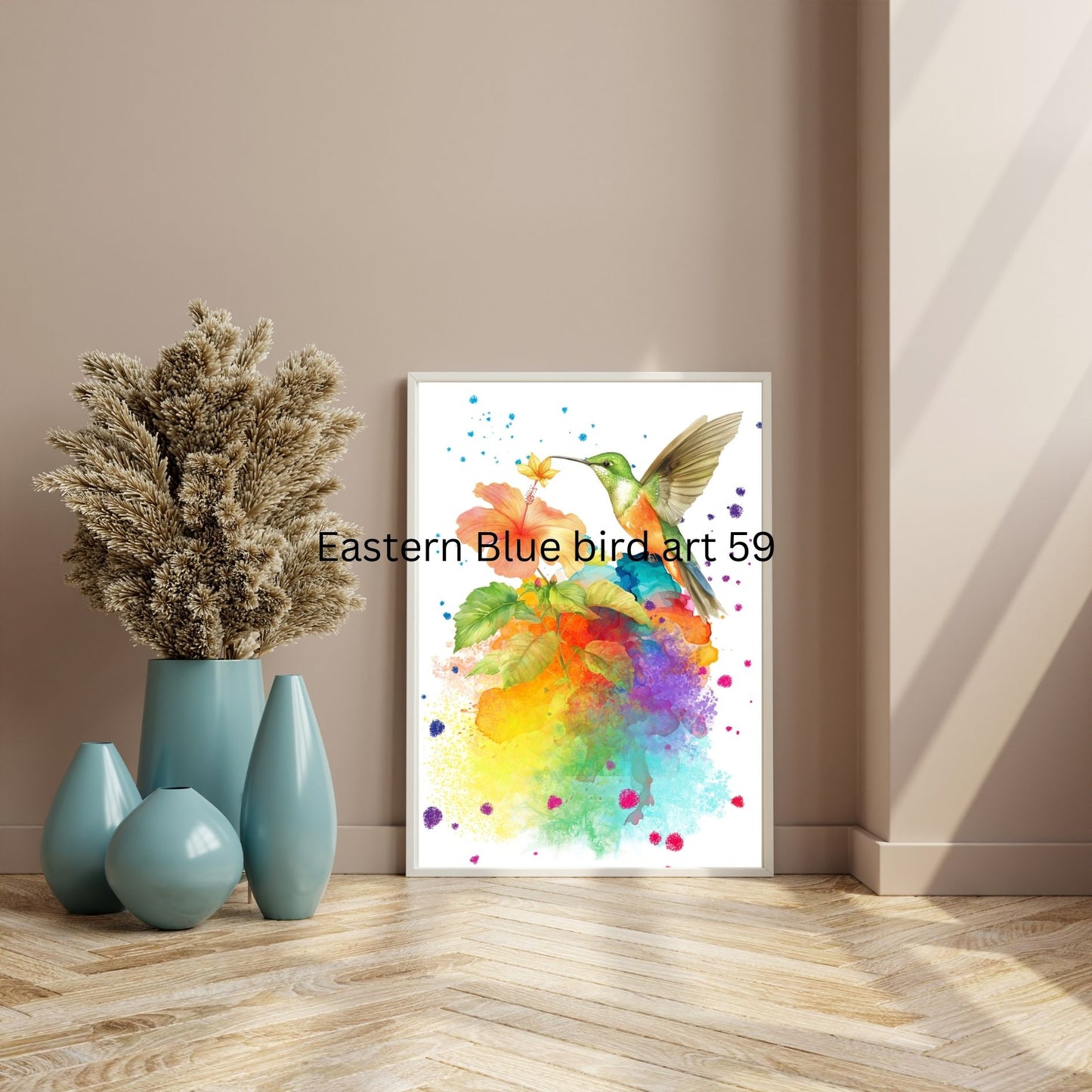 Vibrant Humming Bird Art Poster