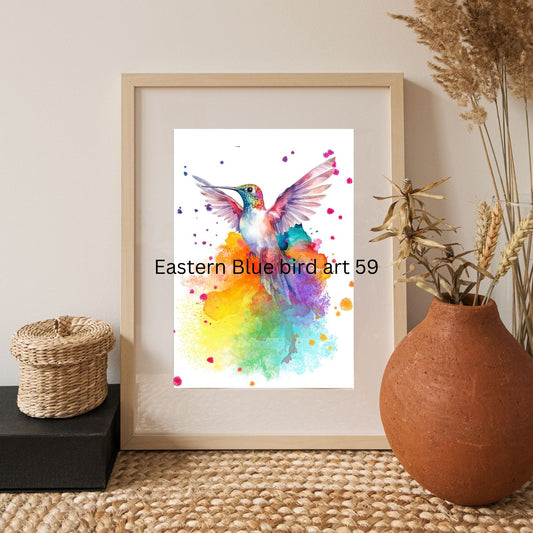 Colorful Hummingbird Wall Art – Watercolor Bird Print | Graphix Arts - Humming Bird Art Posters