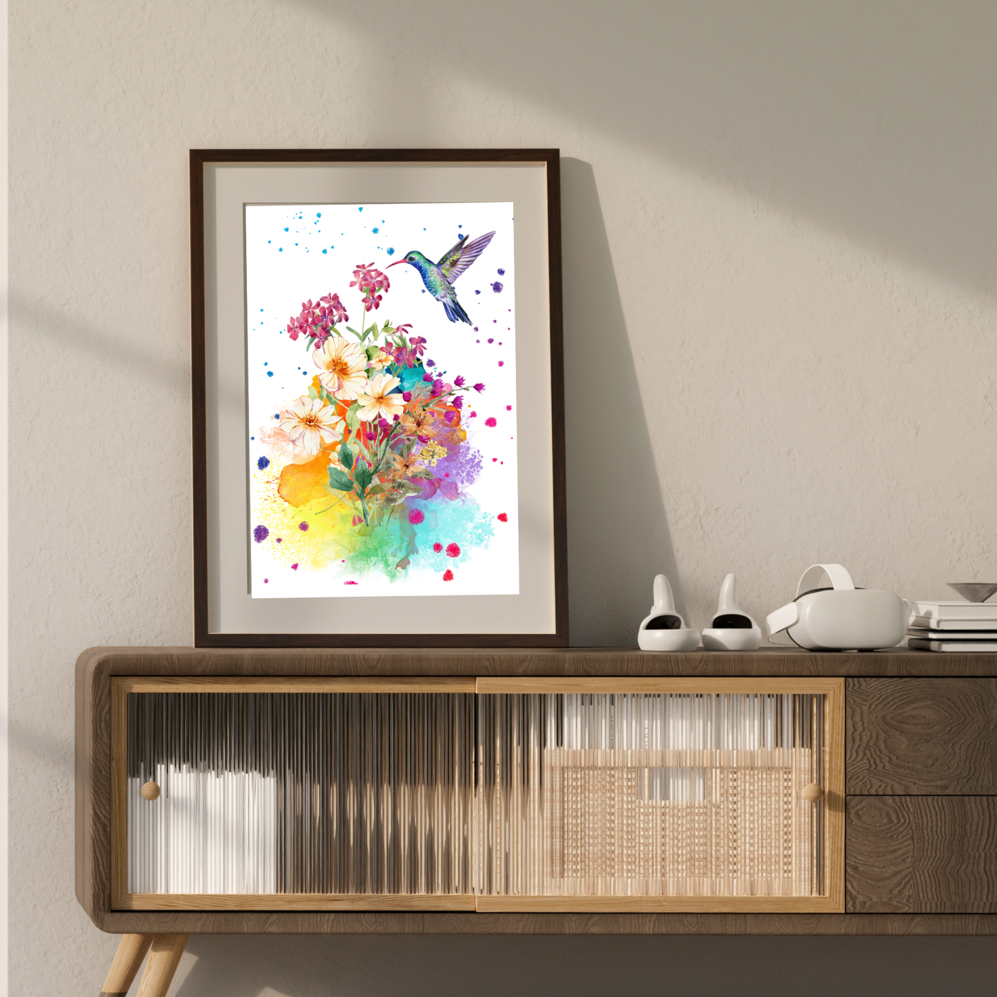 Hummingbird Art - Flying Bird Wall Art