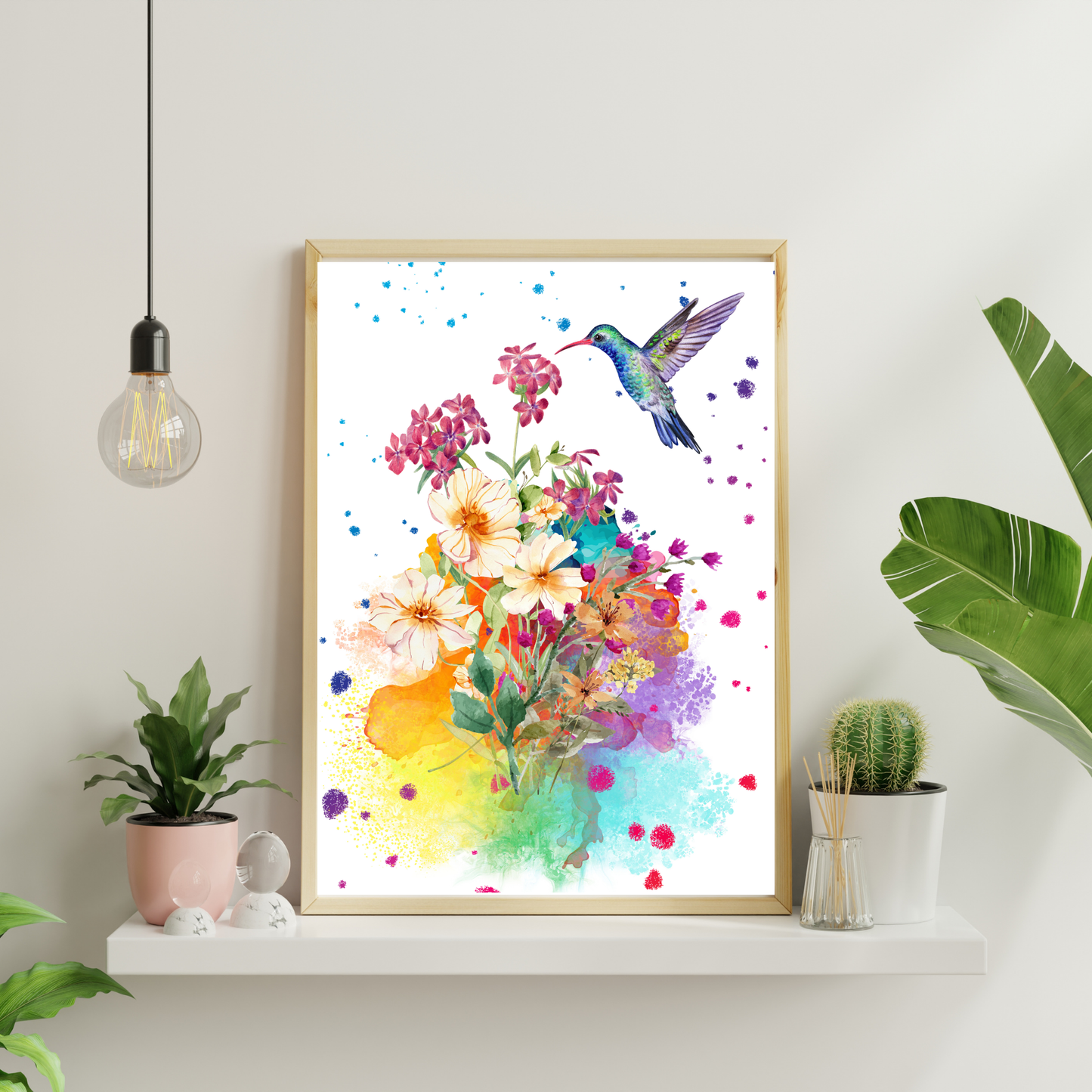 Hummingbird Art - Flying Bird Wall Art