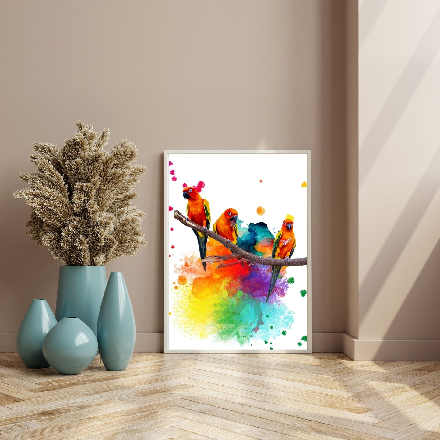 Tropical Parakeet Art