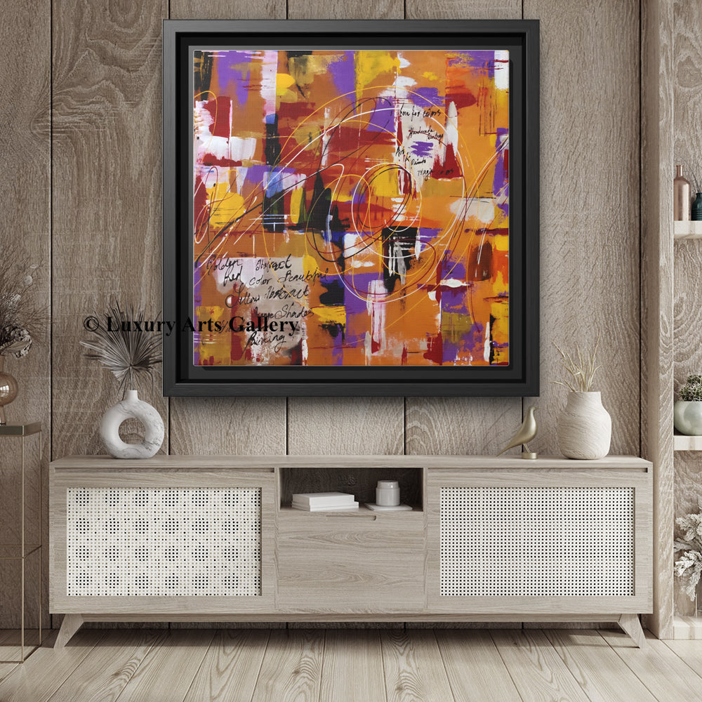 Jackson Pollock Style Multicolor Drip Painting – Abstract Art Print on 1.25" Deep Stretched Canvas Wall Art, PRINTS - 1001