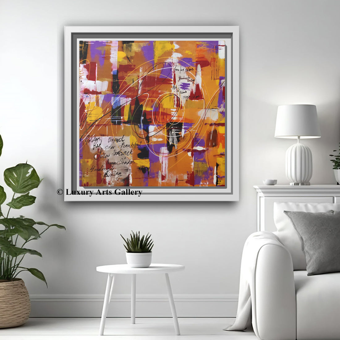 Jackson Pollock Style Multicolor Drip Painting – Abstract Art Print on 1.25" Deep Stretched Canvas Wall Art, PRINTS - 1001