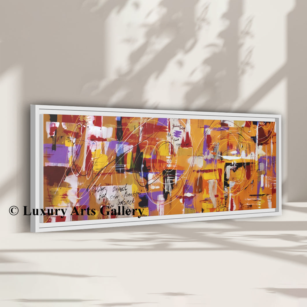 Jackson Pollock Style Multicolor Drip Painting – Abstract Art Print on 1.25" Deep Stretched Canvas Wall Art, PRINTS - 1001