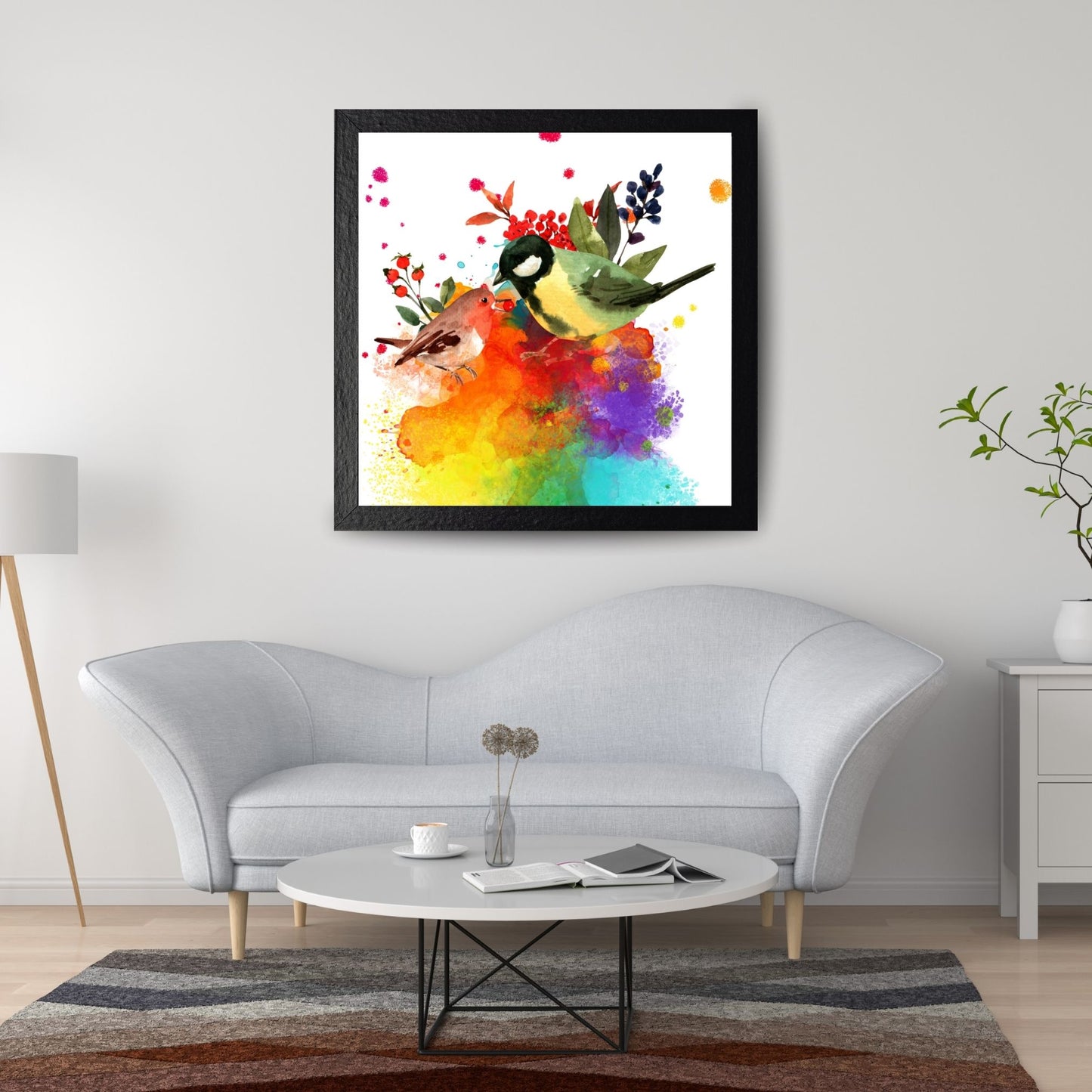 Tropical Two Birds Chickadee Art